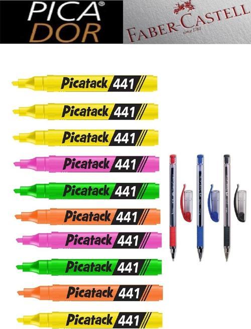 Picatack 441 Fosforlu Kalem Karma Ofis Set 1