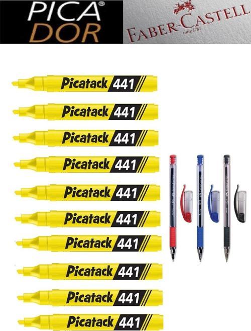 Picatack 441 Fosforlu Kalem Karma Ofis Set 4