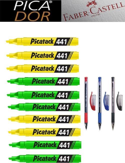 Picatack 441 Fosforlu Kalem Karma Ofis Set 9