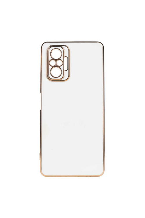 Xiaomi Redmi Note 10 Pro Kılıf Kamera Korumalı Gold Kenarlı Silikon Kapak
