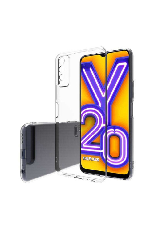 Vivo Y20 Kılıf Şeffaf Süper Silikon Kapak