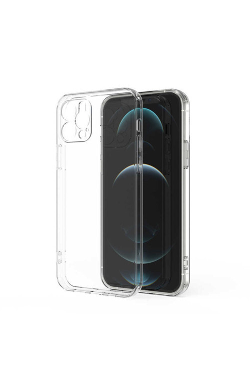 Apple Iphone 12 Pro Max Uyumlu Kılıf Kamera Korumalı Şeffaf Süper Silikon Kapak