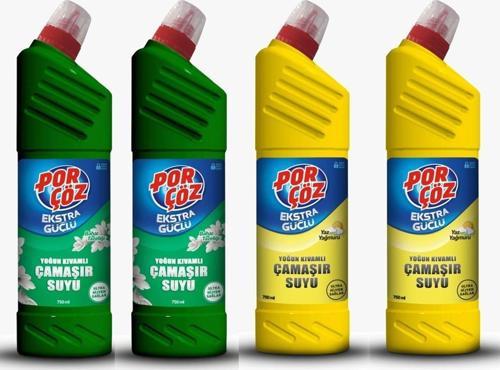 Yoğun Kıvamlı Çamaşır Suyu Bahar Tazeliği+Yaz Yağmuru 750 ml 4'lü set