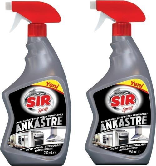 Ankastre Çelik Yüzey Temizleyici Sprey 750 Ml 2 Li