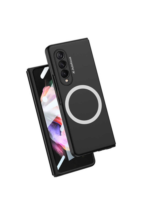 Samsung Galaxy Z Fold 3 Kılıf Wireless Şarj Özellikli Zore Kıpta Magsafe Kapak