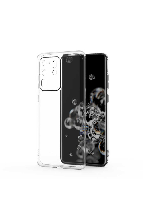 Samsung Galaxy S20 Ultra Kılıf Kamera Korumalı Şeffaf Süper Silikon Kapak