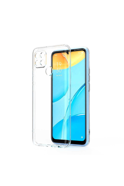 Oppo A15 Kılıf Kamera Korumalı Şeffaf Süper Silikon Kapak