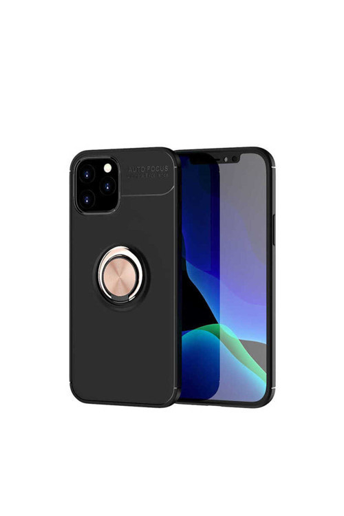 İphone 12 Pro Uyumlu Klfs Ravel Silikon Kılıf-Siyah-Rose Gold