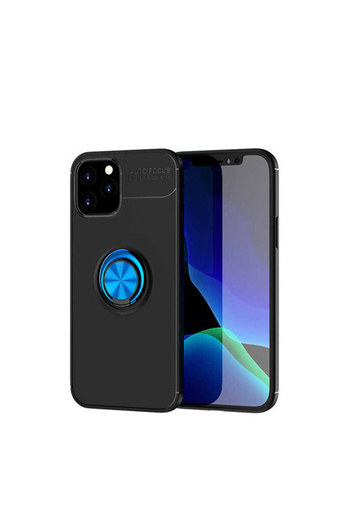İphone 12 Pro Uyumlu Klfs Ravel Silikon Kılıf-Siyah-Mavi