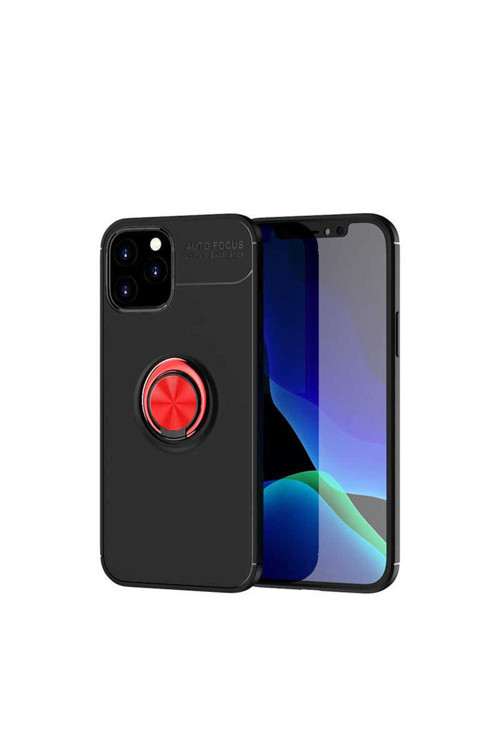 İphone 12 Pro Uyumlu Klfs Ravel Silikon Kılıf-Siyah-Kırmızı
