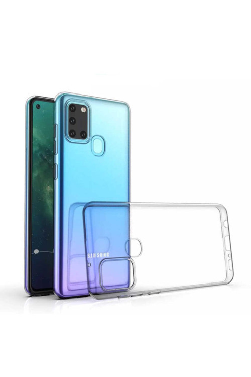 Samsung Galaxy A21S Uyumlu Kılıf Şeffaf Süper Silikon Kamera Korumalı