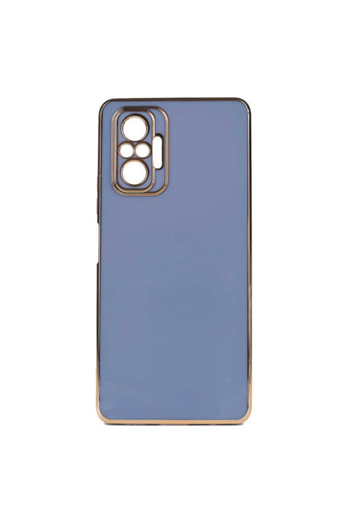 Xiaomi Redmi Note 10 Pro Kılıf Kamera Korumalı Gold Kenarlı Silikon Kapak
