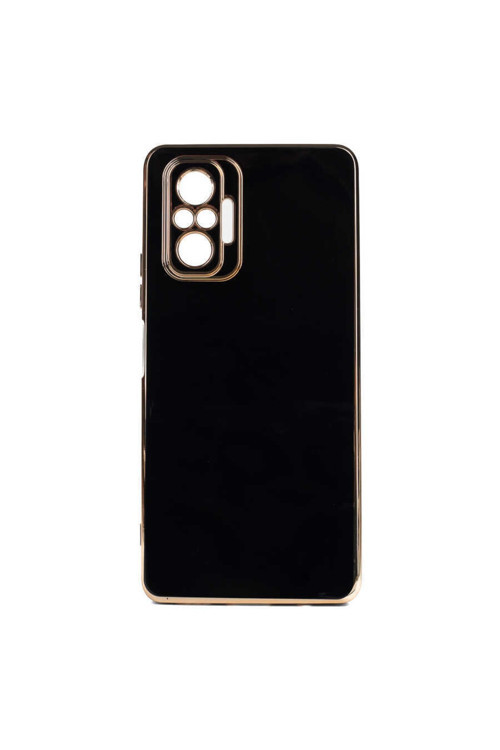 Xiaomi Redmi Note 10 Pro Kılıf Kamera Korumalı Gold Kenarlı Silikon Kapak