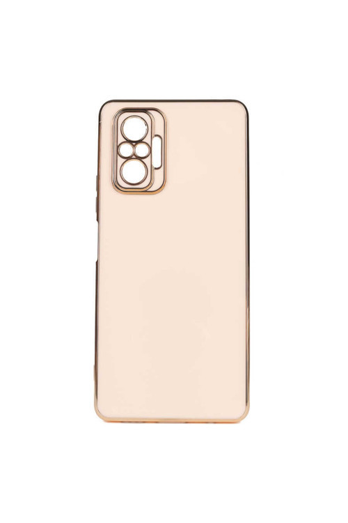 Xiaomi Redmi Note 10 Pro Kılıf Kamera Korumalı Gold Kenarlı Silikon Kapak