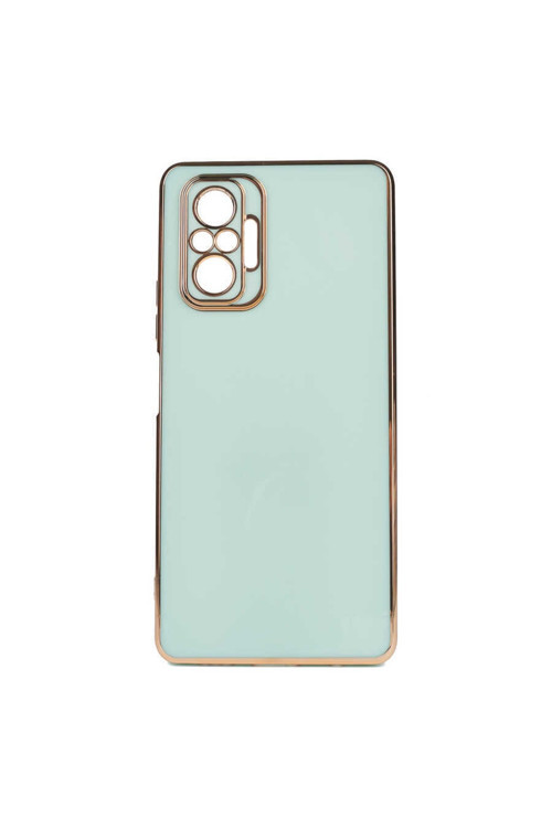 Xiaomi Redmi Note 10 Pro Kılıf Kamera Korumalı Gold Kenarlı Silikon Kapak
