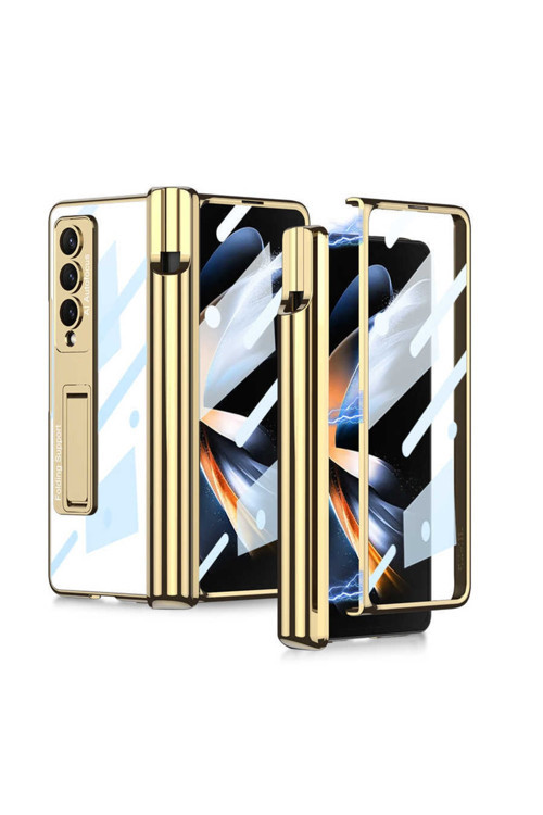 Samsung Galaxy Z Fold 4 Kılıf Kıpta Standlı Kalem Bölmeli Kapak