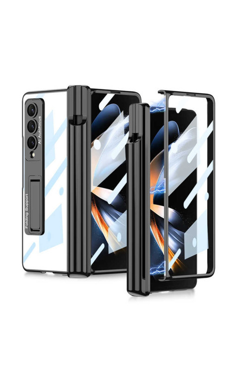 Samsung Galaxy Z Fold 4 Kılıf Kıpta Standlı Kalem Bölmeli Kapak
