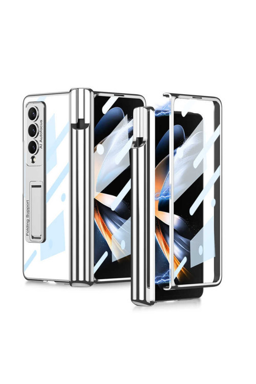 Samsung Galaxy Z Fold 4 Kılıf Kıpta Standlı Kalem Bölmeli Kapak