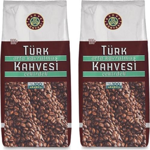 Orta Kavrulmuş Türk Kahvesi Çekirdek 2 Adet 1 Kg