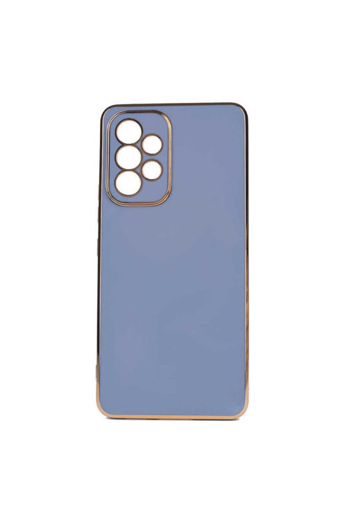 Samsung Galaxy A53 5G Kılıf Kamera Korumalı Gold Kenarlı Silikon Kapak