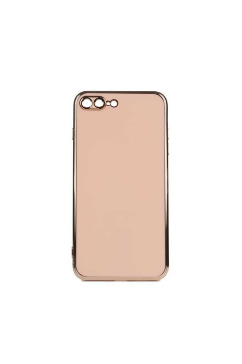 Apple Iphone 7 Plus Kılıf Kamera Korumalı Gold Kenarlı Silikon Kapak