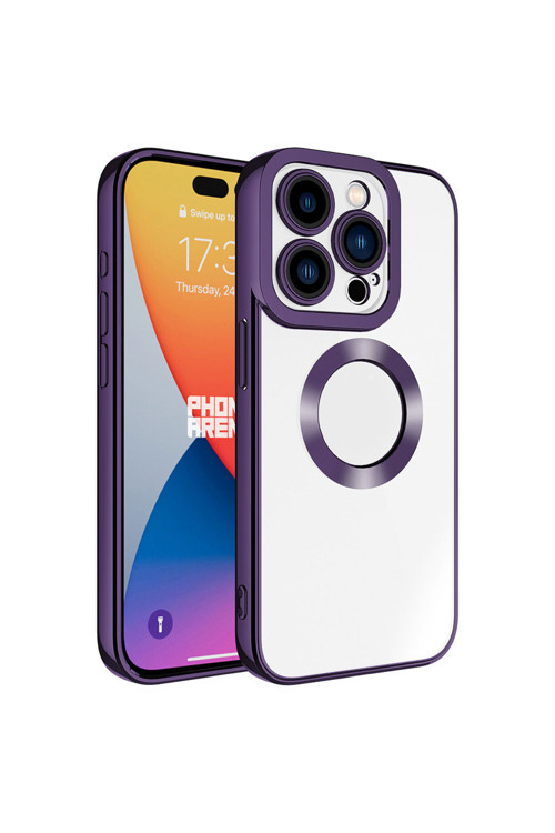 Apple İphone 15 Pro Kılıf Kamera Korumalı Logo Gösteren Zore Omega Kapak