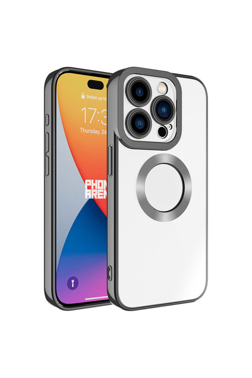 Apple İphone 15 Pro Kılıf Kamera Korumalı Logo Gösteren Zore Omega Kapak