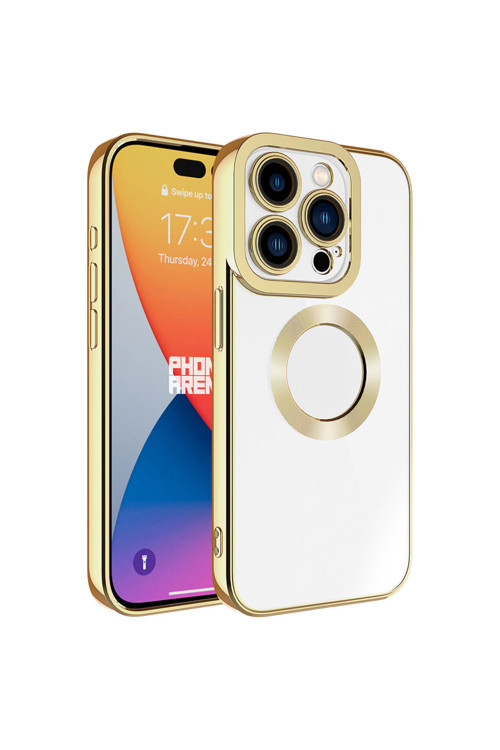 Apple İphone 15 Pro Kılıf Kamera Korumalı Logo Gösteren Zore Omega Kapak
