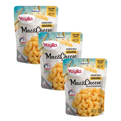 Yemek Hazır Mac&Cheese Cheddar Soslu Makarna 250 gr x3