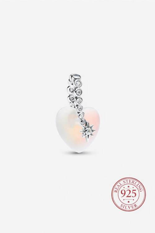 S925 Kayan Yıldız Ve Kalp Sallantılı Charm