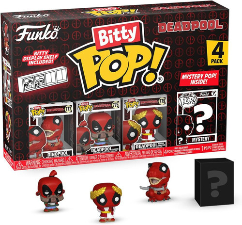 Bitty Pop!: Deadpool Mini Koleksiyon Oyuncakları 4'Lü Paket - Dinopool, Deadpool (Barista), De