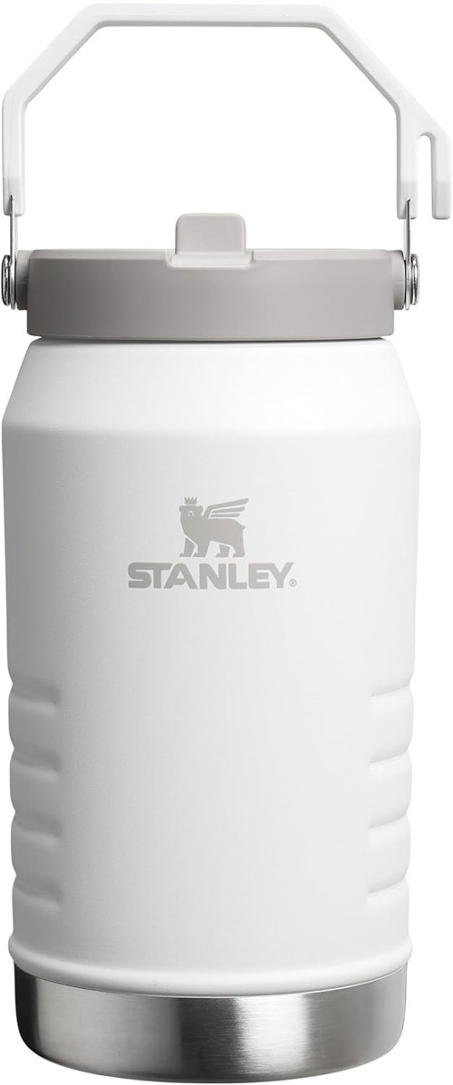 Iceflow Flip Straw Tumbler Pipetli Termos Matara, Beyaz (Frost), 1.9 Litre
