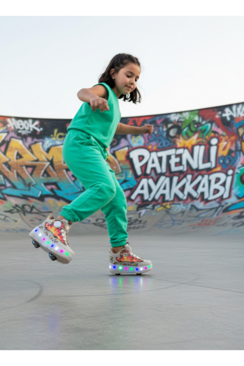 Led Işıklı Paten Ayakkabı Tekerlekli Çocuk Ayakkabısı Erkek Çocuk / Kız Çocuk Ayakkabısı
