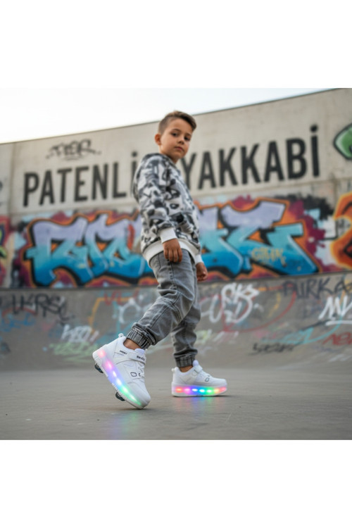 Led Işıklı Paten Ayakkabı Tekerlekli Çocuk Ayakkabısı Erkek Çocuk / Kız Çocuk Ayakkabısı