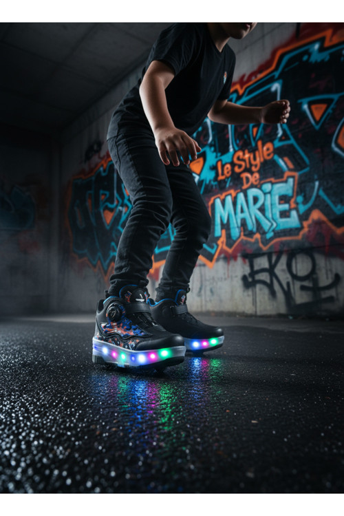 Çocuk Patenli Işıklı Spor Ayakkabı & Yürüyüş Ayakkabısı & Sneakers