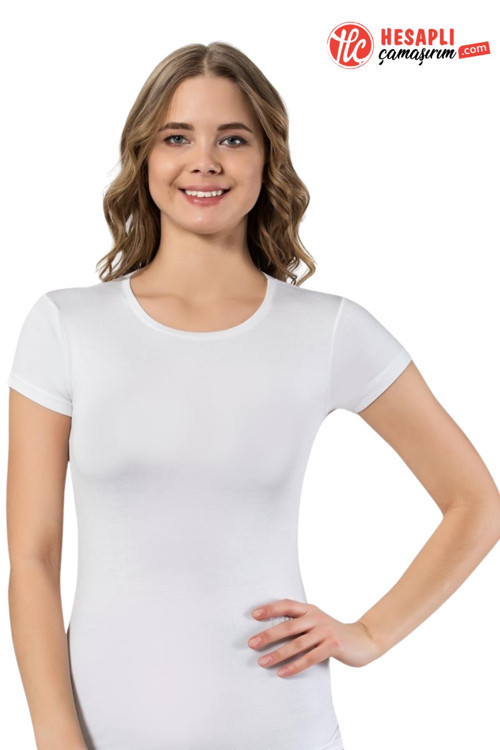 Kadın Bambu Nefes Alabilen Terletmez Kumaş Kısa Kol Body T-Shirt 1 Adet