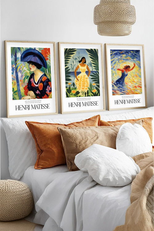 Ahşap Çerçeveli Henri Matisse Tablo Seti Huhu539
