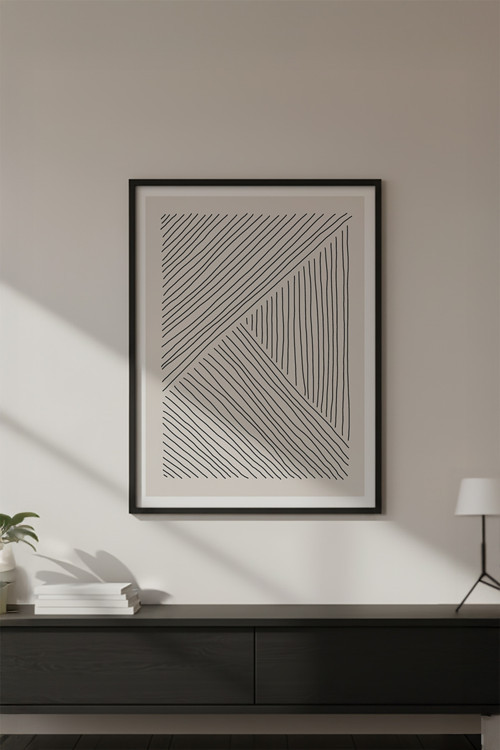 Ahşap Siyah Çerçeveli Minimalist Tablo Huhu574