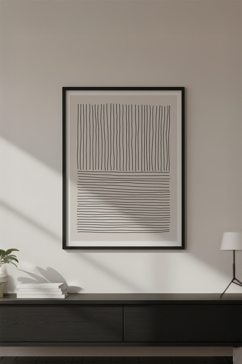 Ahşap Siyah Çerçeveli Minimalist Tablo Huhu575