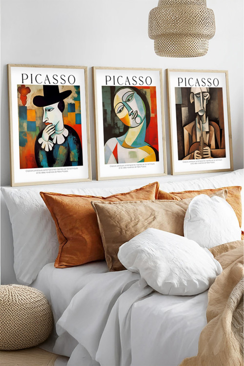 Ahşap Çerçeveli Pablo Picasso Tablo Seti Huhu542