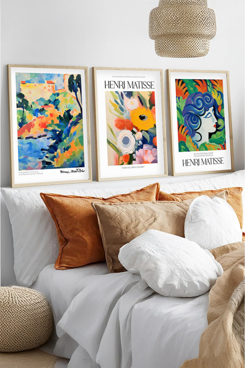Ahşap Çerçeveli Henri Matisse Tablo Seti Huhu536