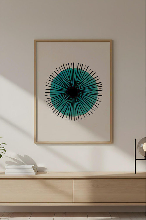 Ahşap Çerçeveli Geometrik Desenli Tablo Huhu631
