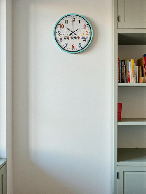 Büro Ev Ofis Duvar Saati için 36CM Turkuaz Çocuk Odası Mekanizma
