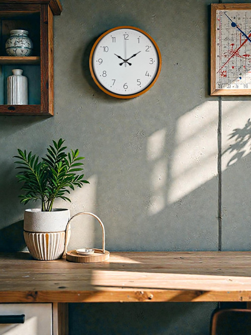 Büro Ev Ofis Duvar Saati için 36CM Turuncu Dekor Mekanizma