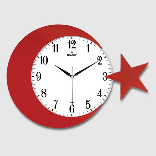 Büro Ev Ofis Dekoru için Hilal Yildiz Model Duvar Saati
