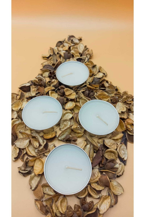 Tealight Mum-buhurdanlık Silver Boy Soya Parafinli 10 Adet Beyaz Dekoratif Büyük Boy Tealight Mum