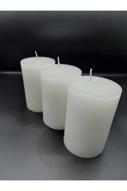 Soya Parafinli Beyaz (1 ADET) 110-120 Saat Yanma Süreli Çap:7 Cm Boy:15 Silindir Blok Mum Beyaz