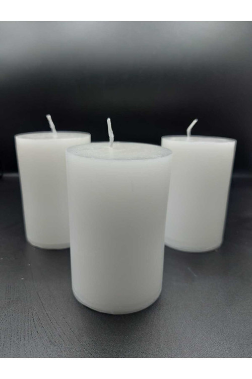 Soya Parafinli BEYAZ (1 Adet) 160-170 Saat Yanma Süreli Çap:7 Cm Boy:25 Silindir Blok Mum BEYAZ