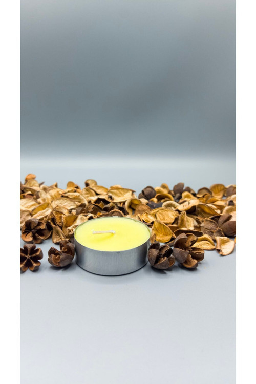 Tealight Mum-buhurdanlık Maxi Boy Soya Parafinli Narenciye Kokulu Sarı 10 Adet