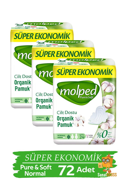 Pure & Soft Hijyenik Ped Süper Eko 24'lü Normal X 3 Paket